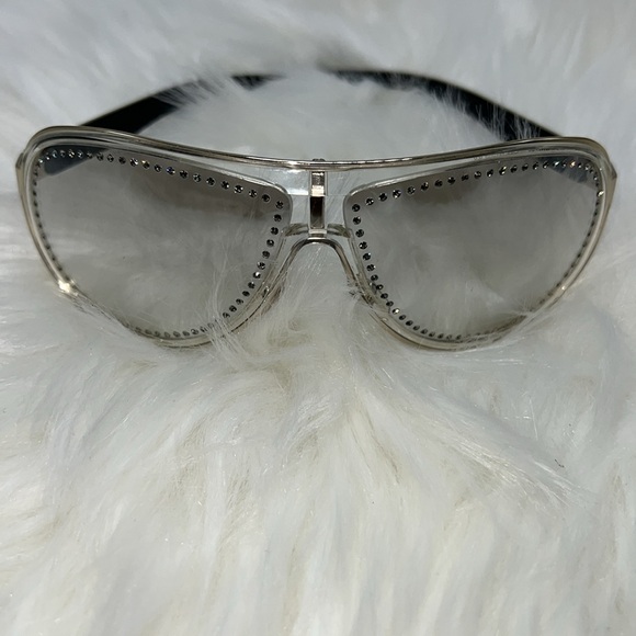 GUCCI NEW AUTHENTIC 1566 S/STRASS SWAROVSKI CRYSTAL AVIATOR SUNGLASSES (GREY MS) - Picture 15 of 17